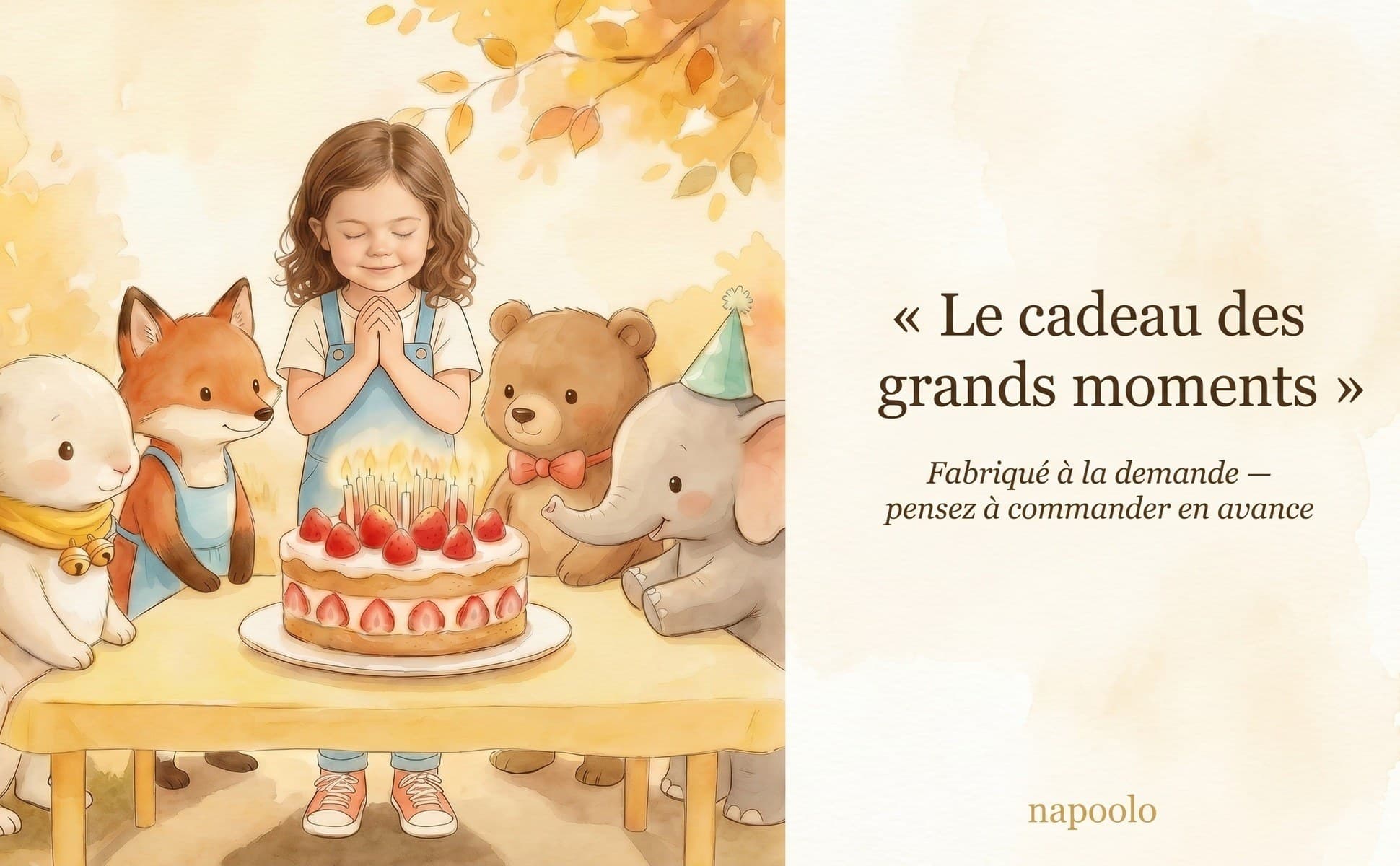 Le cadeau des grands moments, fabriqué à la demande
